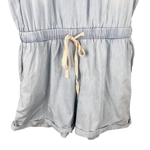 Aaron & Amber Romper Light Blue Chambray Large Sleeveless New - Picture 6 of 12